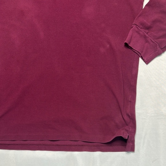 Polo by Ralph Lauren Men's Maroon Long Sleeve Polo - Picture 5 of 7